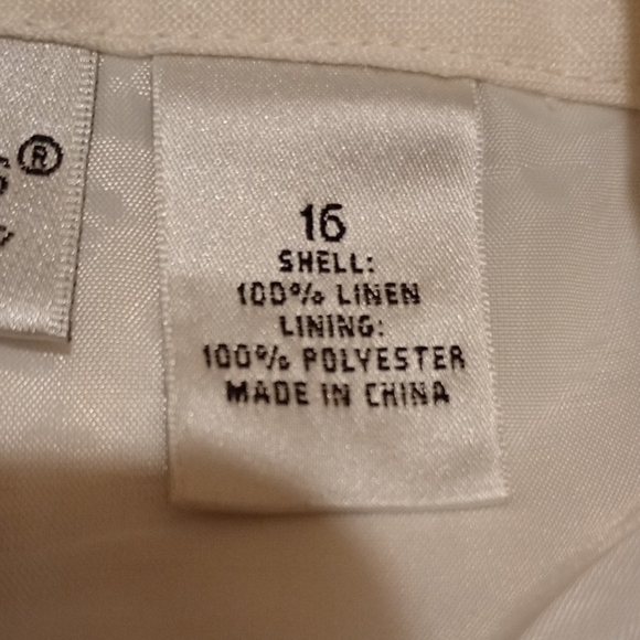 Kim Rogers Cream Chinos Lightweight Classic Style 100,% Linen - Picture 3 of 5